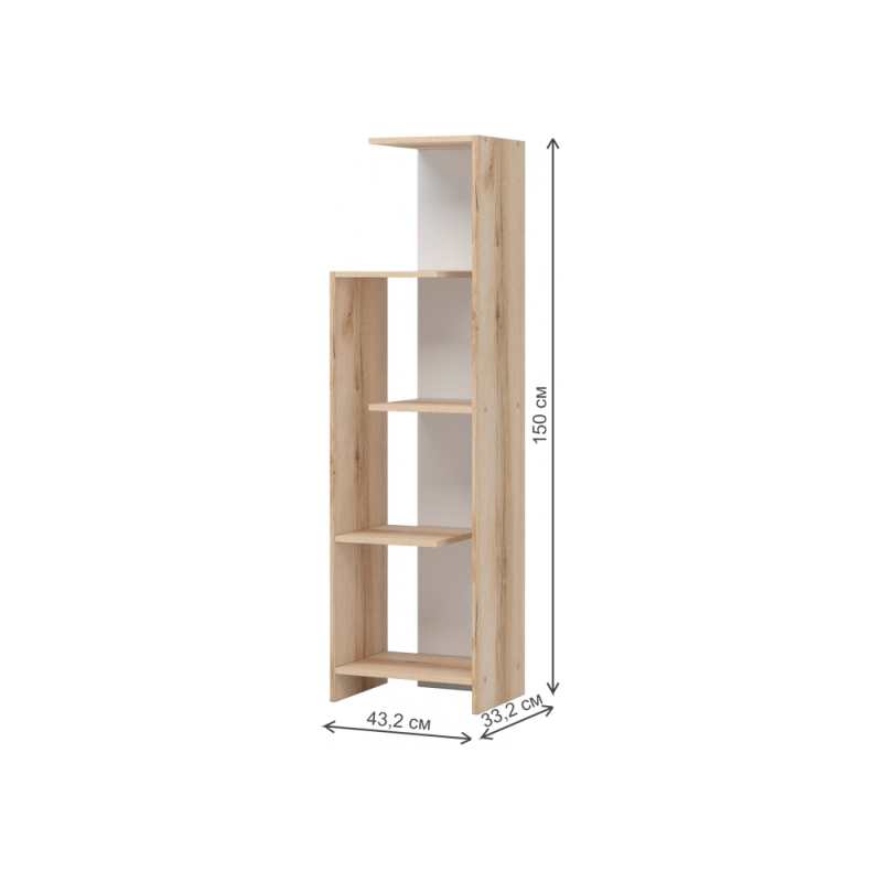 Стеллаж Джидда СО белый / дуб делано