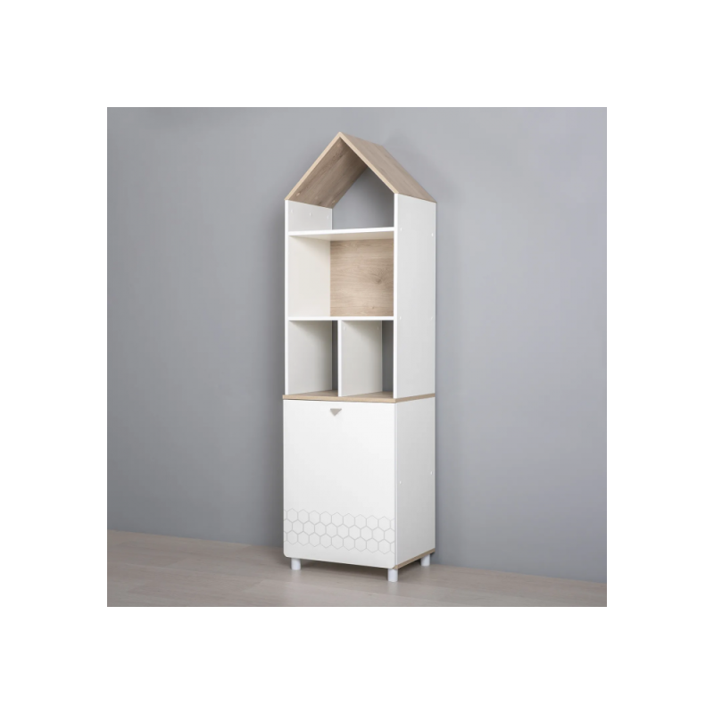 Стеллаж Эльга белый шагрень / дуб белый exclusive