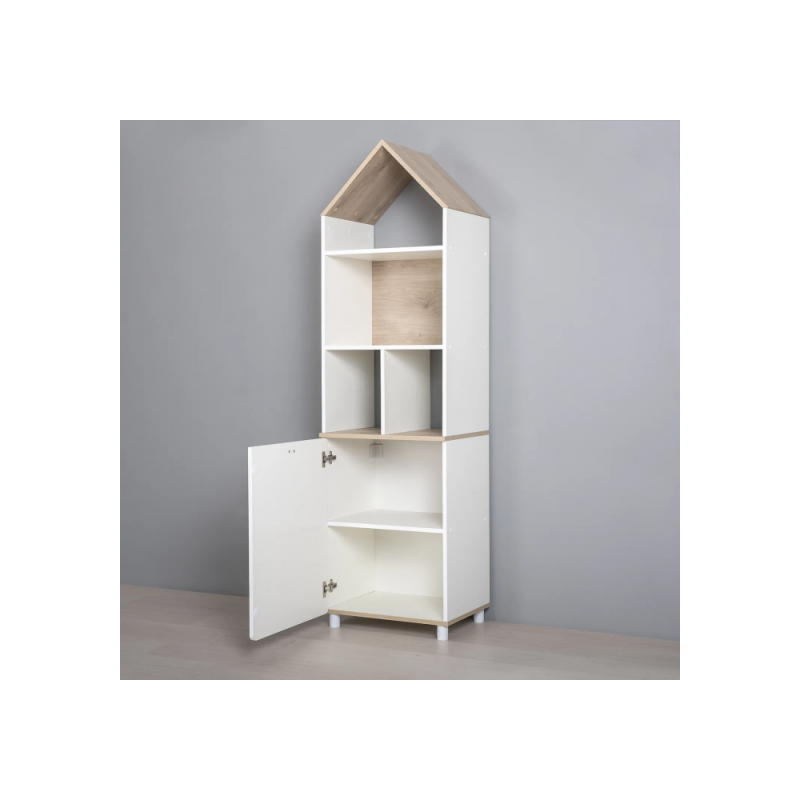 Стеллаж Эльга белый шагрень / дуб белый exclusive