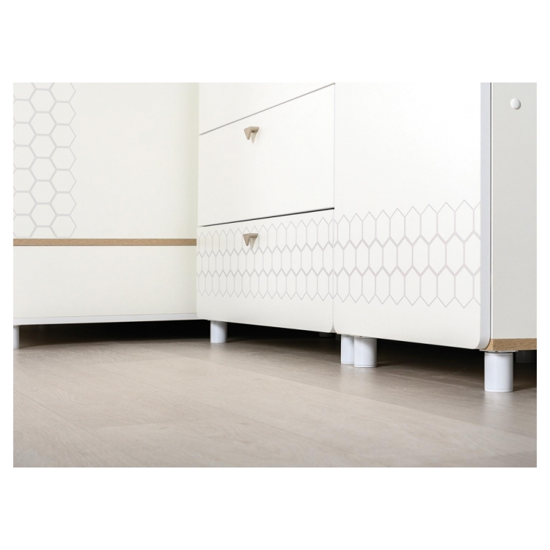 Стеллаж Эльга белый шагрень / дуб белый exclusive