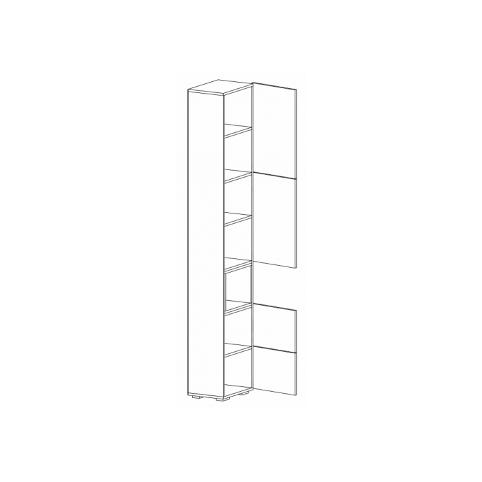 Стеллаж Лонгфорд белый / дуб вотан