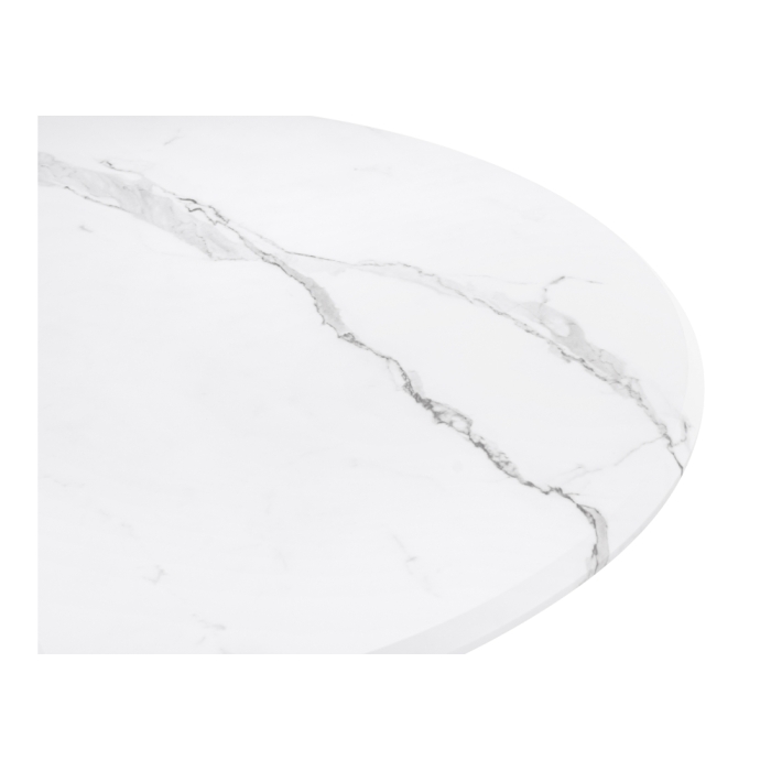 Деревянный стол Абилин 100х76 мрамор белый / белый матовый