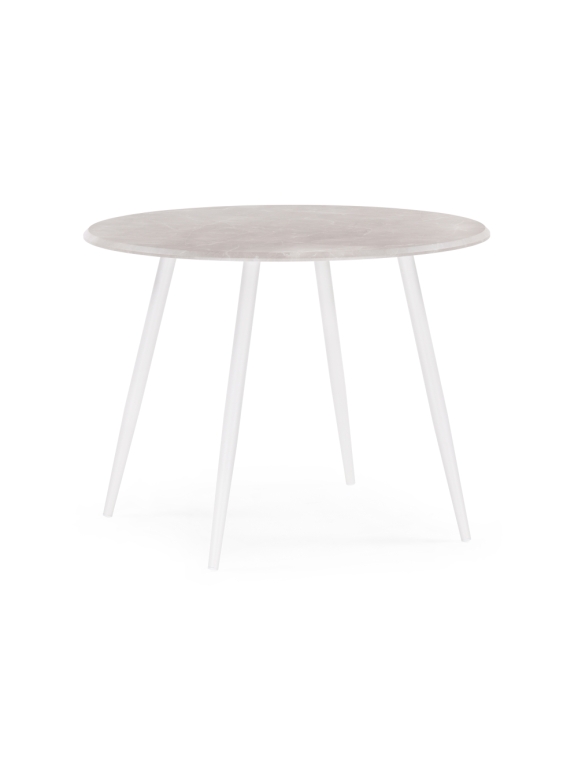 Деревянный стол Абилин 100х76 мрамор светло-серый / белый матовый