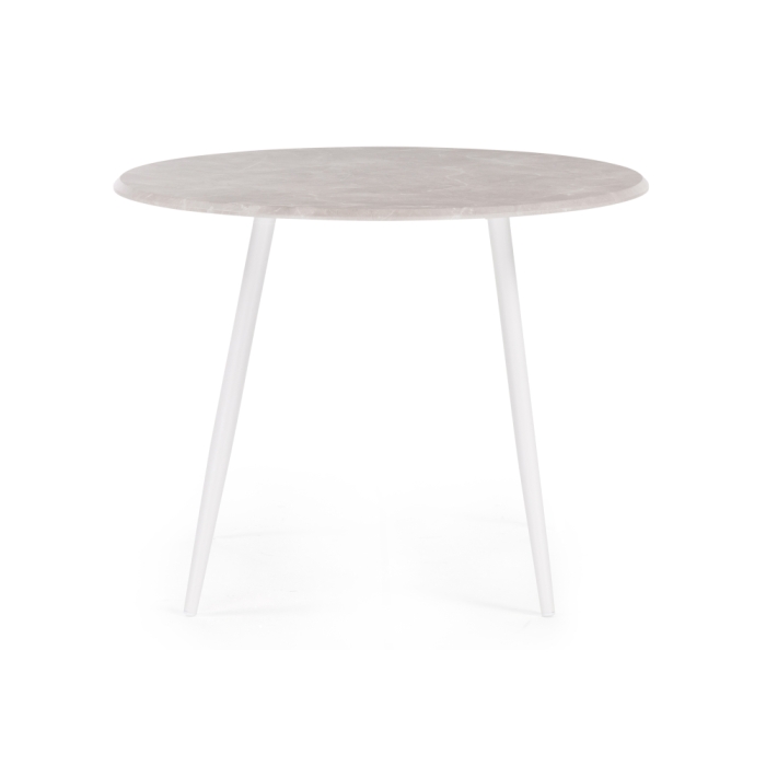 Деревянный стол Абилин 100х76 мрамор светло-серый / белый матовый