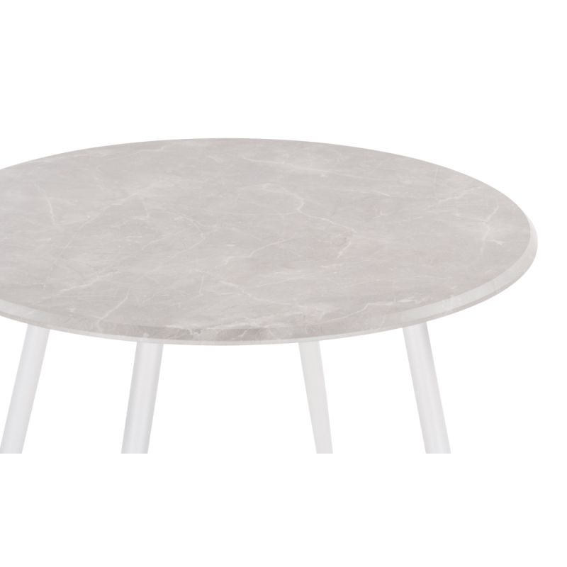 Деревянный стол Абилин 100х76 мрамор светло-серый / белый матовый