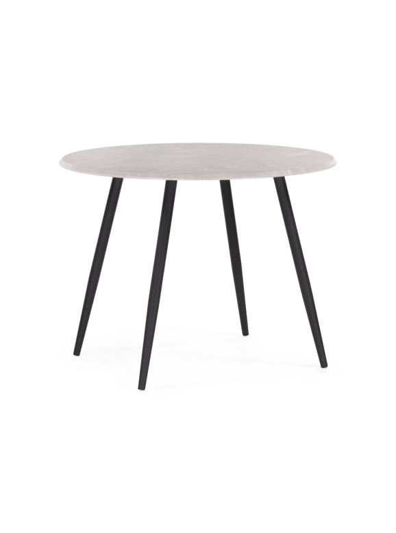 Деревянный стол Абилин 100х76 мрамор светло-серый / черный матовый