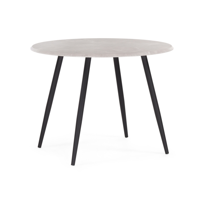 Деревянный стол Абилин 100х76 мрамор светло-серый / черный матовый