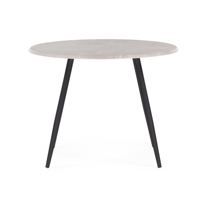 Деревянный стол Абилин 100х76 мрамор светло-серый / черный матовый