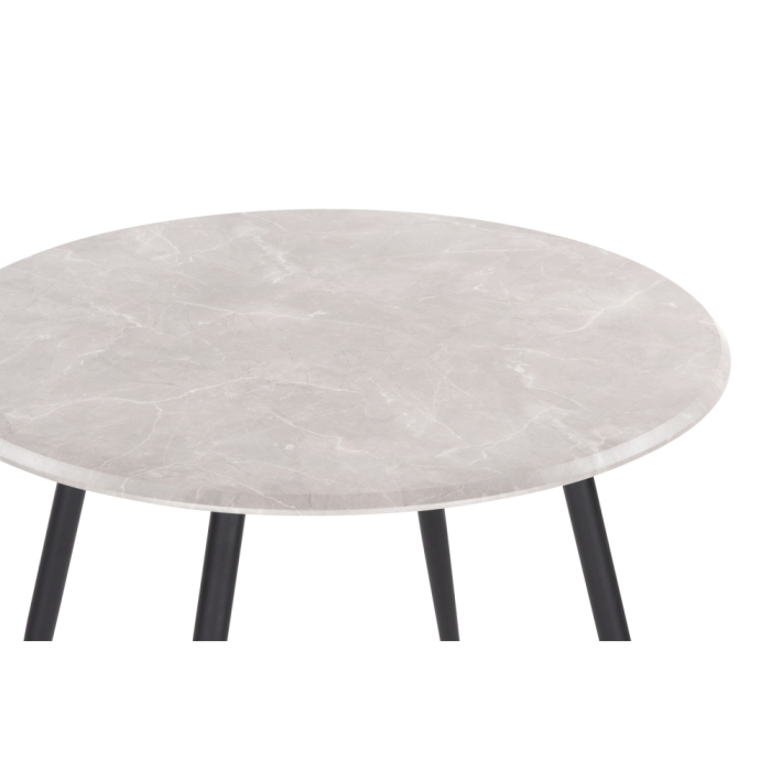 Деревянный стол Абилин 100х76 мрамор светло-серый / черный матовый