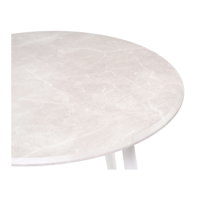 Деревянный стол Абилин 90х76 мрамор светло-серый / белый матовый