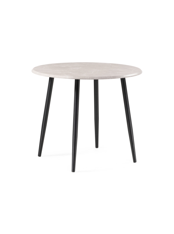 Деревянный стол Абилин 90х76 мрамор светло-серый / черный матовый