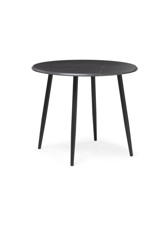 Деревянный стол Абилин 90х76 мрамор черный / черный матовый