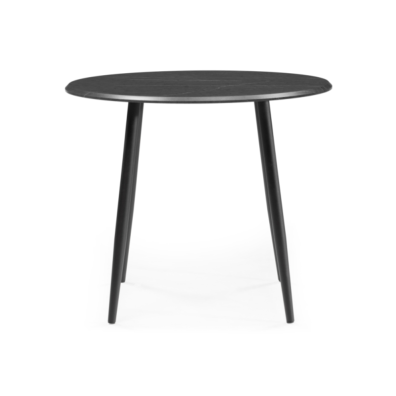 Деревянный стол Абилин 90х76 мрамор черный / черный матовый