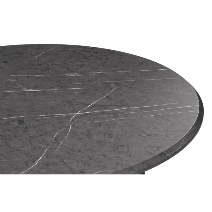 Деревянный стол Абилин 90х76 мрамор черный / черный матовый