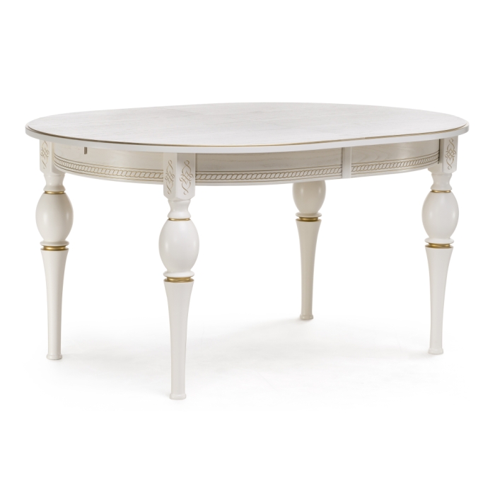 Стол Авилла 150(200)х110х77 молочный / золото