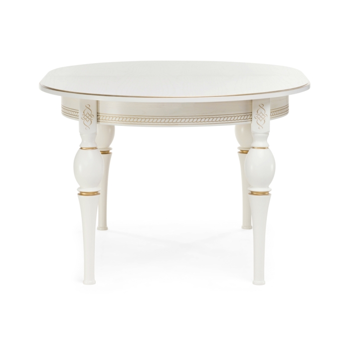 Стол Авилла 150(200)х110х77 молочный / золото