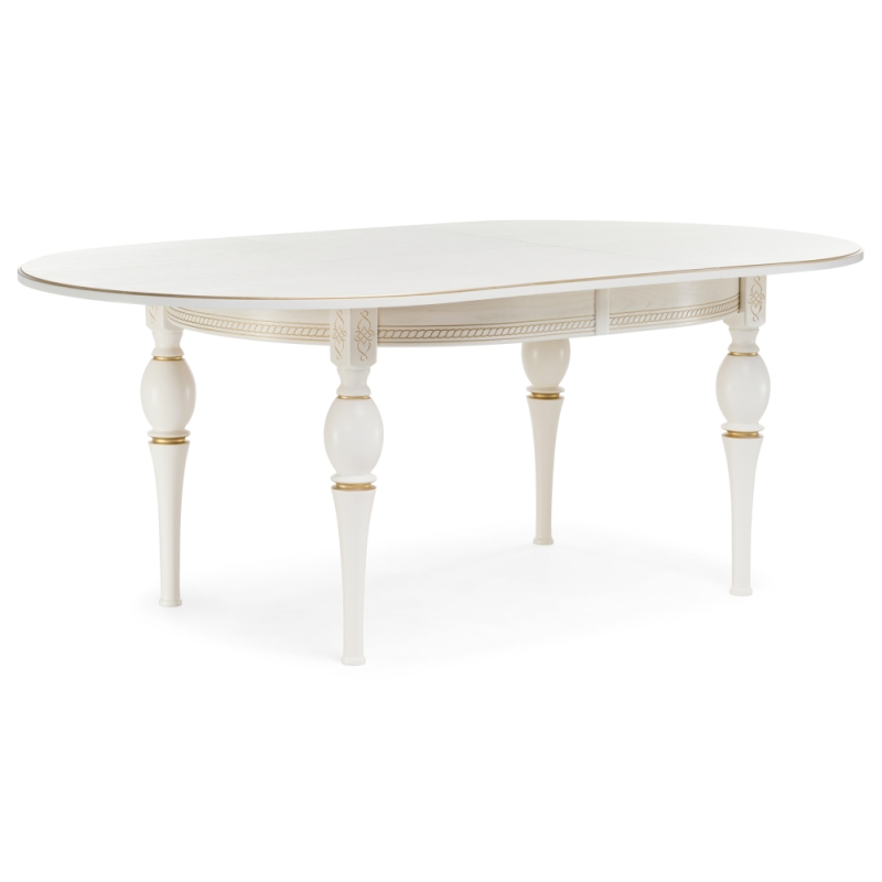 Стол Авилла 150(200)х110х77 молочный / золото