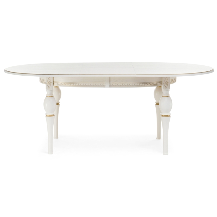 Стол Авилла 150(200)х110х77 молочный / золото