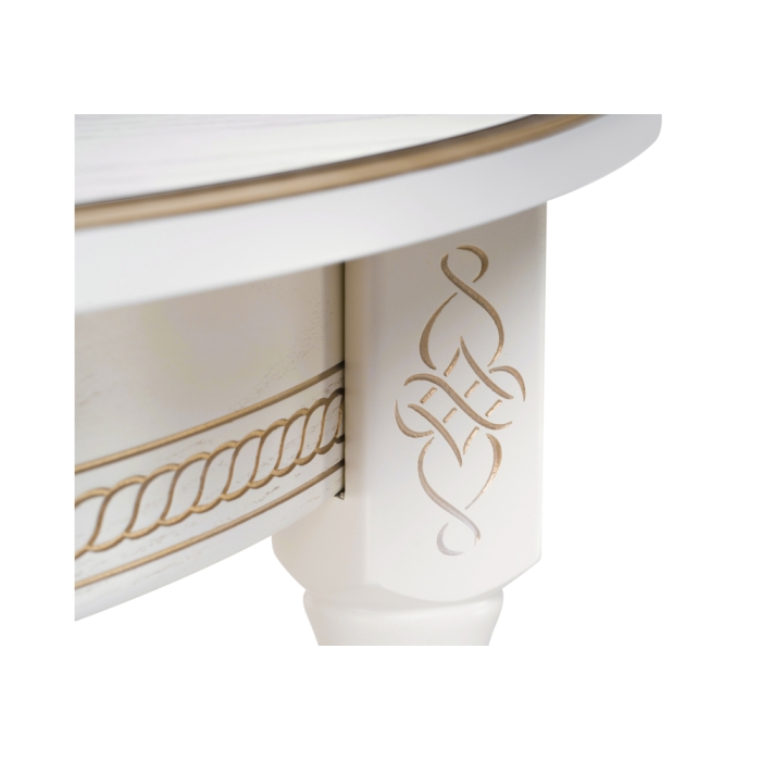 Стол Авилла 150(200)х110х77 молочный / золото