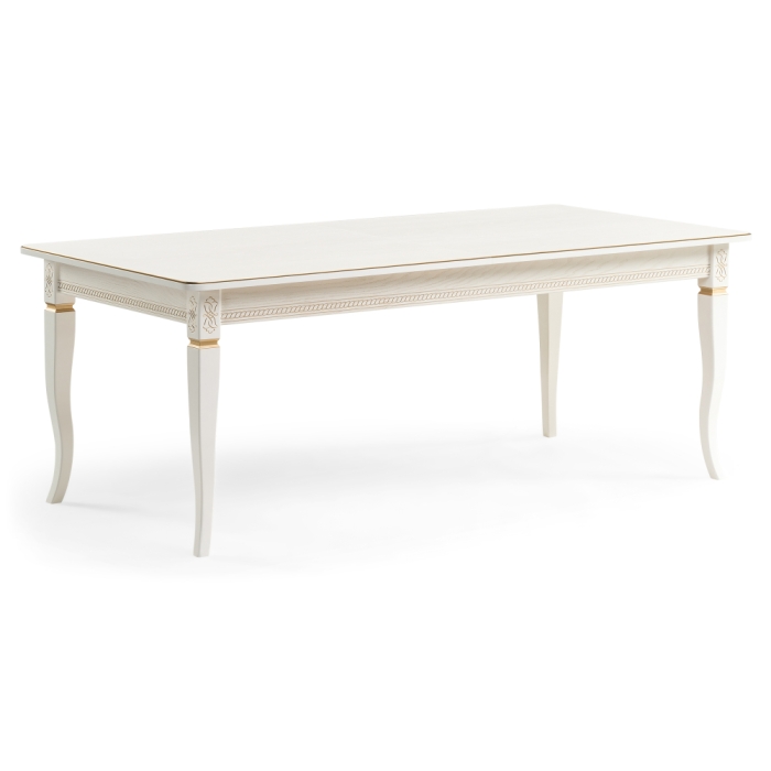 Стол Балмет 200(259)х100х77 молочный / золото