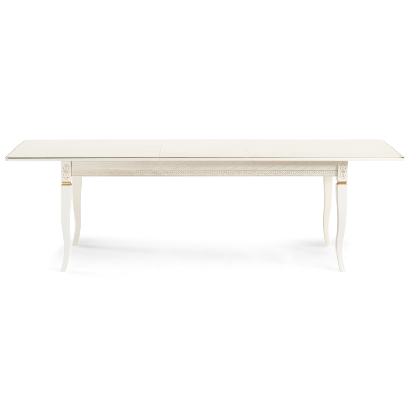 Стол Балмет 200(259)х100х77 молочный / золото