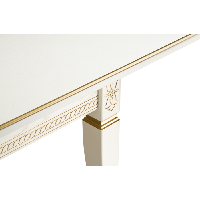 Стол Балмет 200(259)х100х77 молочный / золото