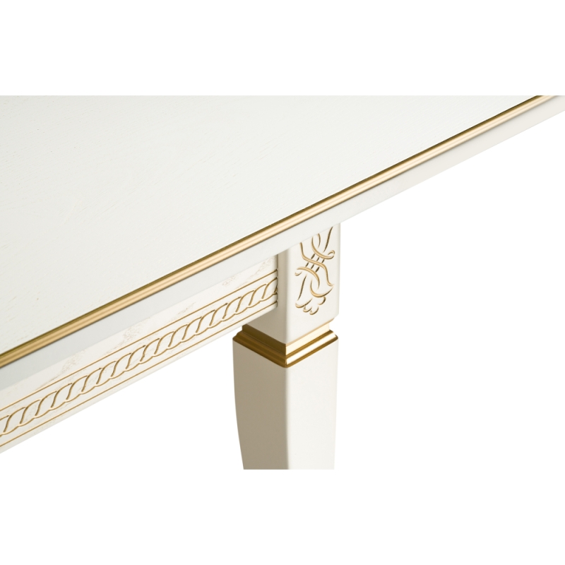 Стол Балмет 200(259)х100х77 молочный / золото