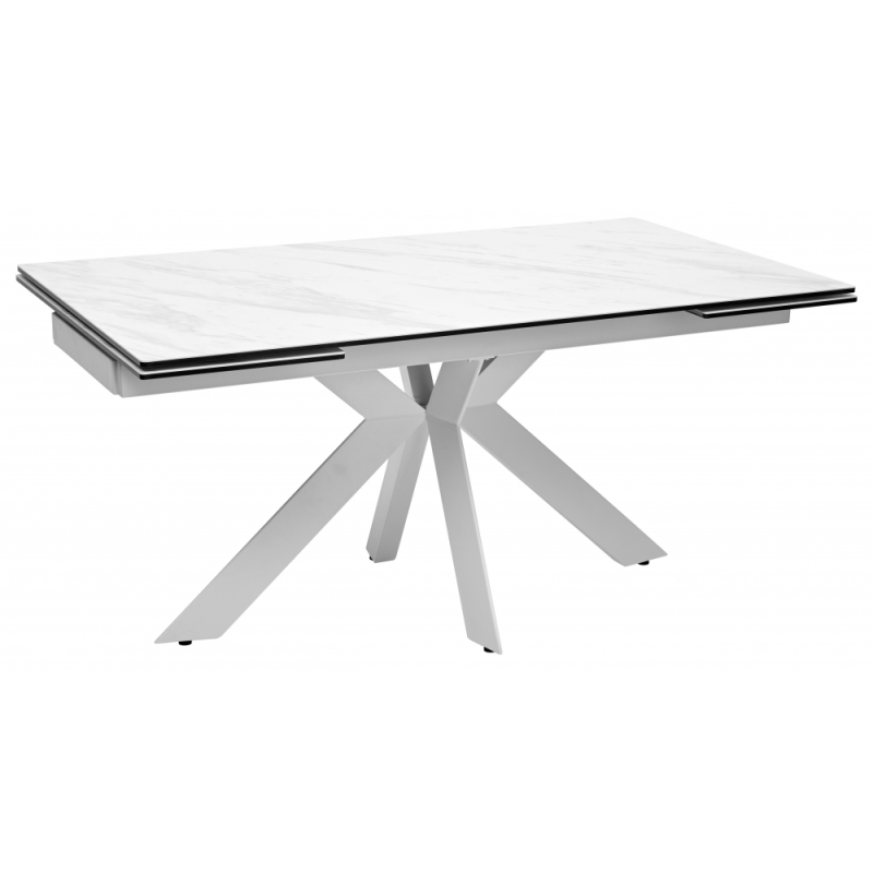 Стол Belluno 160 marbleS KL-99 белый мрамор матовый / итальянская керамика / белый