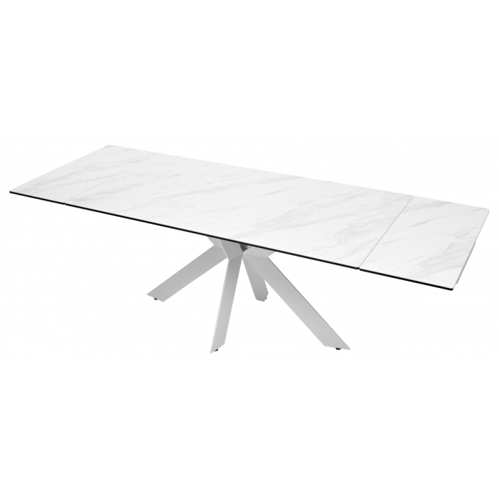 Стол Belluno 160 marbleS KL-99 белый мрамор матовый / итальянская керамика / белый