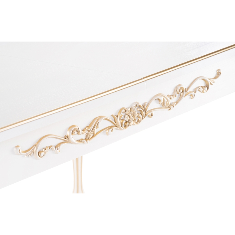 Стол Бевье 150(200)х90х77 молочный / золото