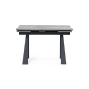 Стол Бэйнбрук 120(180)х80х76 серый мрамор / графит