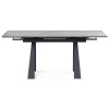 Стол Бэйнбрук 120(180)х80х76 серый мрамор / графит