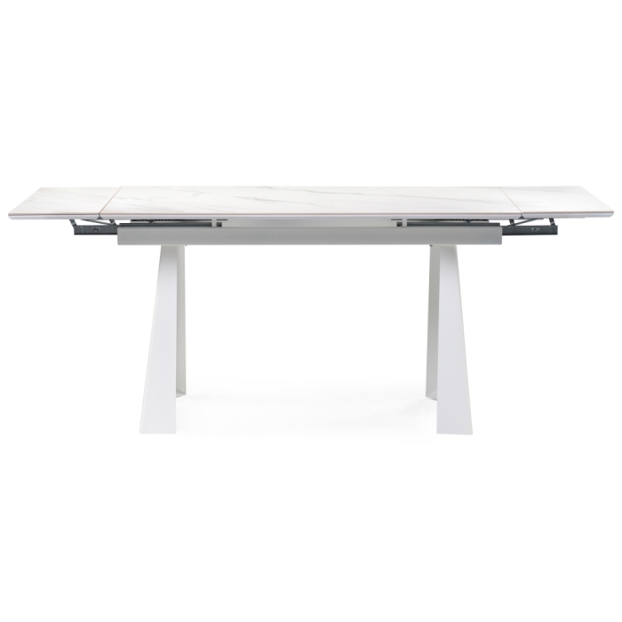 Стол Бэйнбрук 140(200)х80х76 белый мрамор / белый