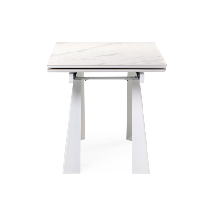 Стол Бэйнбрук 140(200)х80х76 белый мрамор / белый
