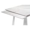 Стол Бэйнбрук 140(200)х80х76 белый мрамор / белый