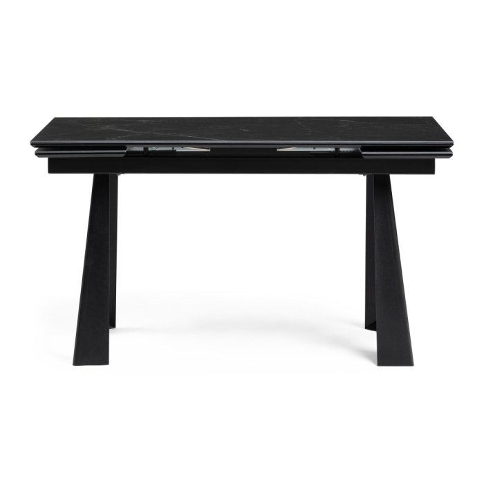 Стол Бэйнбрук 140(200)х80х76 черный мрамор / черный