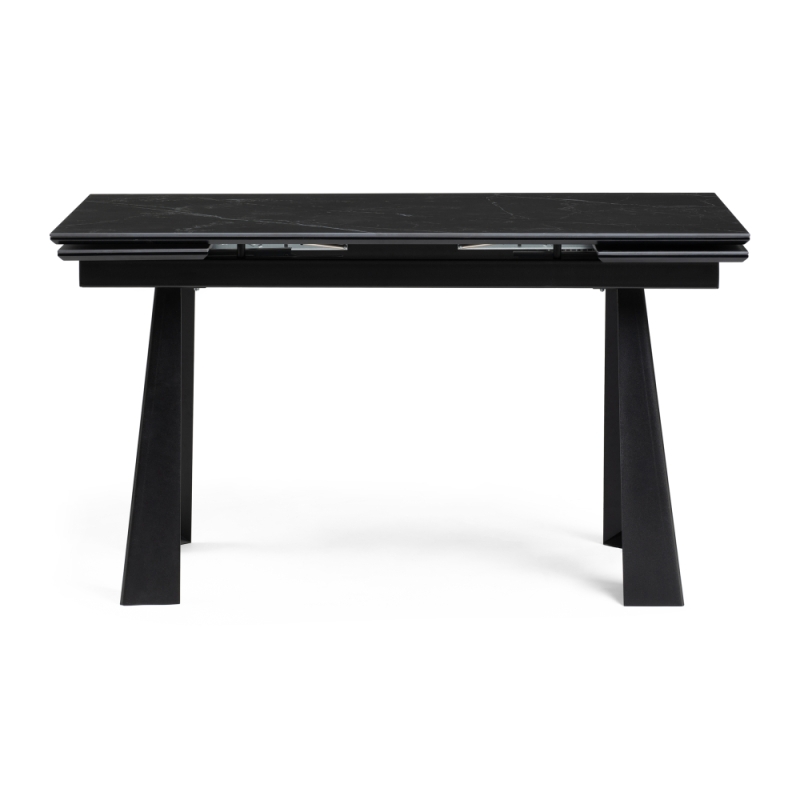 Стол Бэйнбрук 140(200)х80х76 черный мрамор / черный