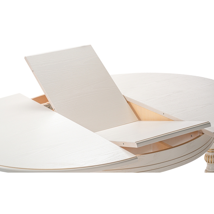 Стол Брейзер 110(140)х110х77 молочный / золото