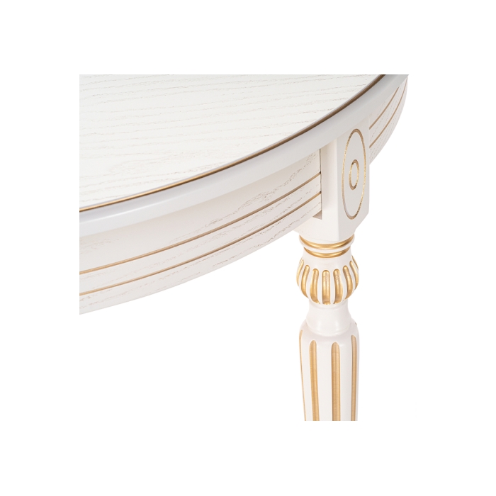 Стол Брейзер 110(140)х110х77 молочный / золото