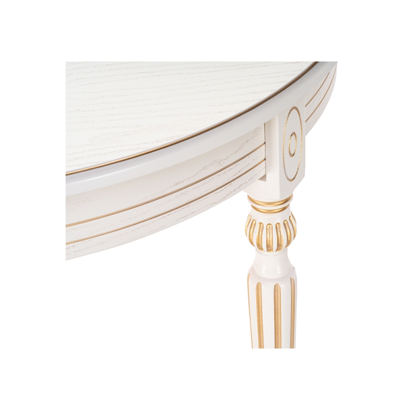 Стол Брейзер 110(140)х110х77 молочный / золото