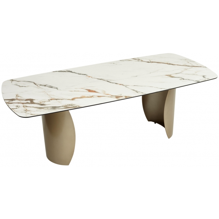 Стол Bronte 220 KL-188 контрастный мрамор матовый / шампань