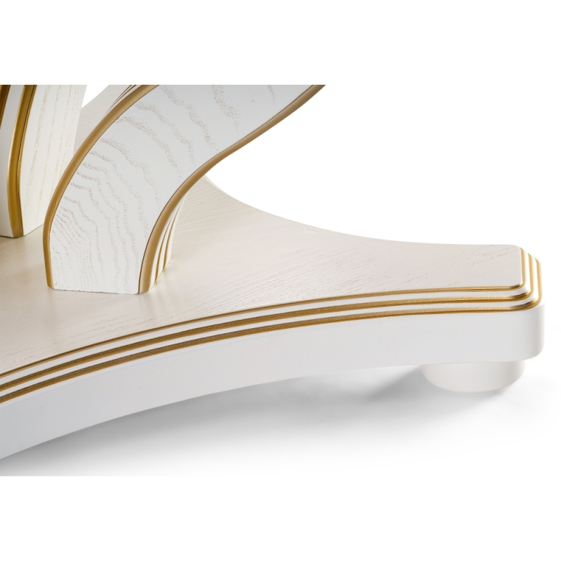 Стол Дорсет 120(170)х120х76 молочный / золото