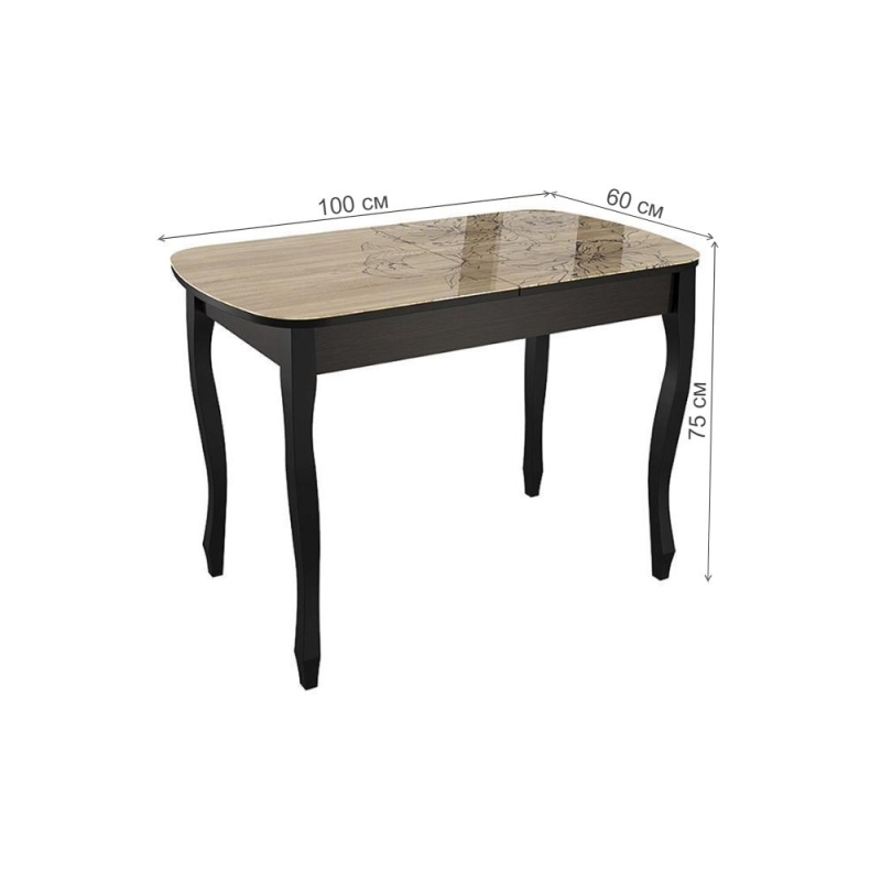 Стол Экстра 2 100(130)х60х75 венге / капучино раздвижной