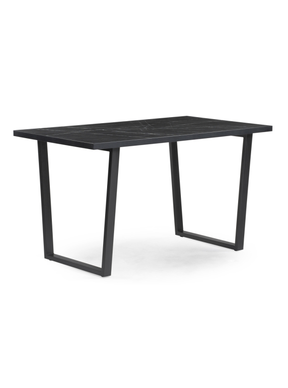 Стол Эльпатия 130х75х74 файерстоун / черный матовый