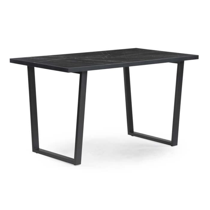 Стол Эльпатия 130х75х74 файерстоун / черный матовый