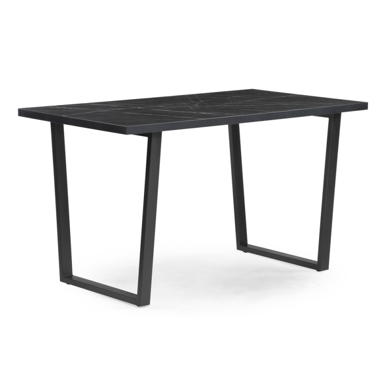 Стол Эльпатия 130х75х74 файерстоун / черный матовый