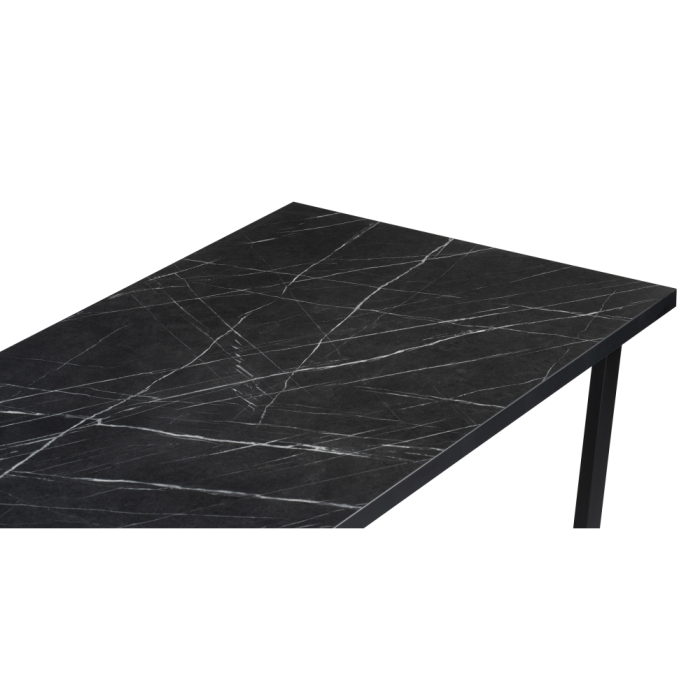 Стол Эльпатия 130х75х74 файерстоун / черный матовый