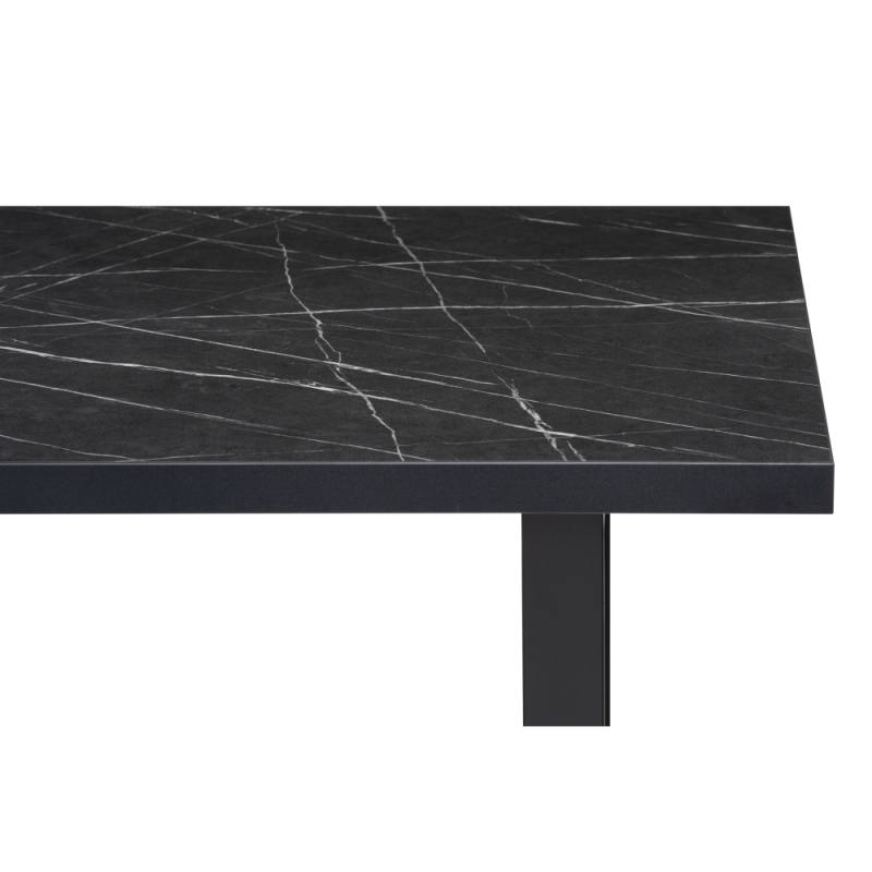 Стол Эльпатия 130х75х74 файерстоун / черный матовый