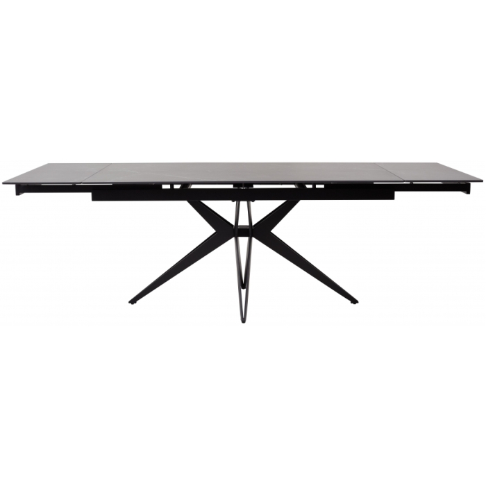 Керамический стол Forio 160 matt black marble sintered stone / black