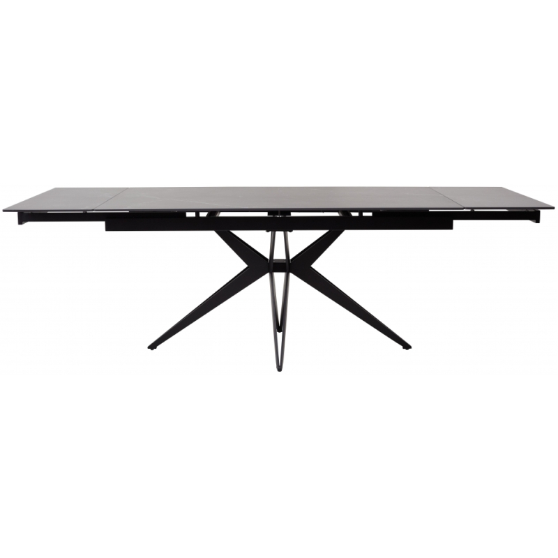 Керамический стол Forio 160 matt black marble sintered stone / black